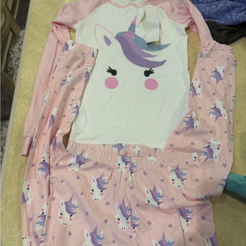 Place Unicorn Print Pink Pajama Set